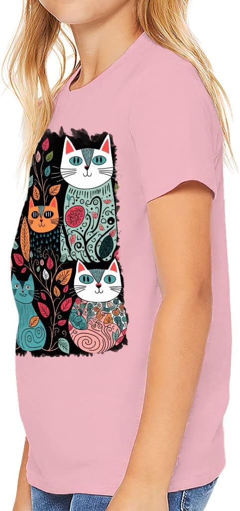 Cats Print Kids' T-Shirt - Kitten Art T-Shirt - Graphic Tee Shirt for Kids