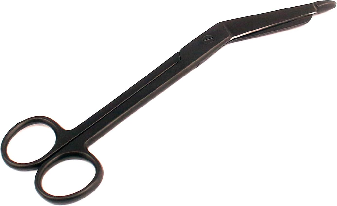 G.S 2 Pcs Precision Lister Bandage Scissors Shears, 5.5" + 7.25" Black Color Stainless Steel
