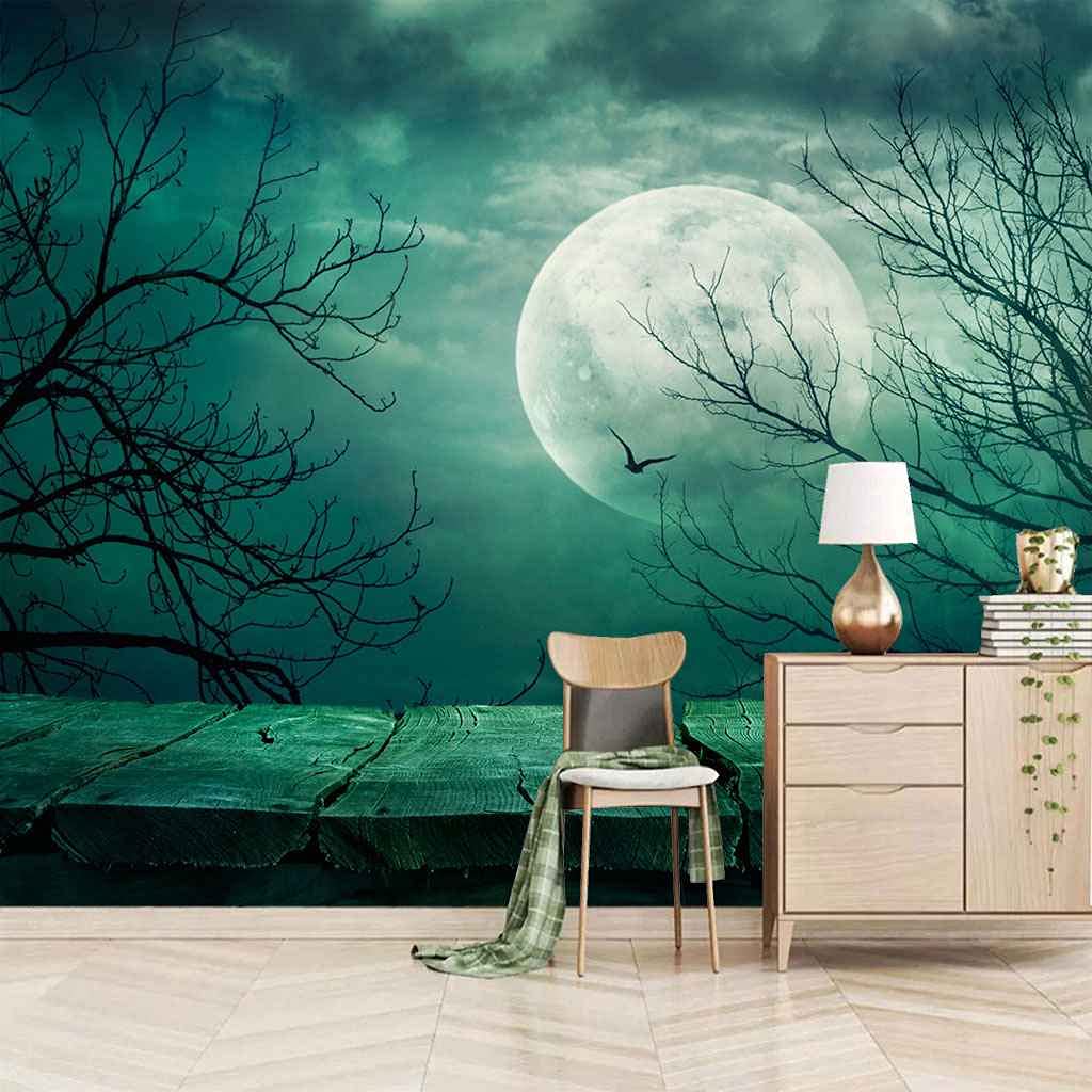 Papier peint Halloween 3D pleine lune autocollant 400x280 cm pour salon