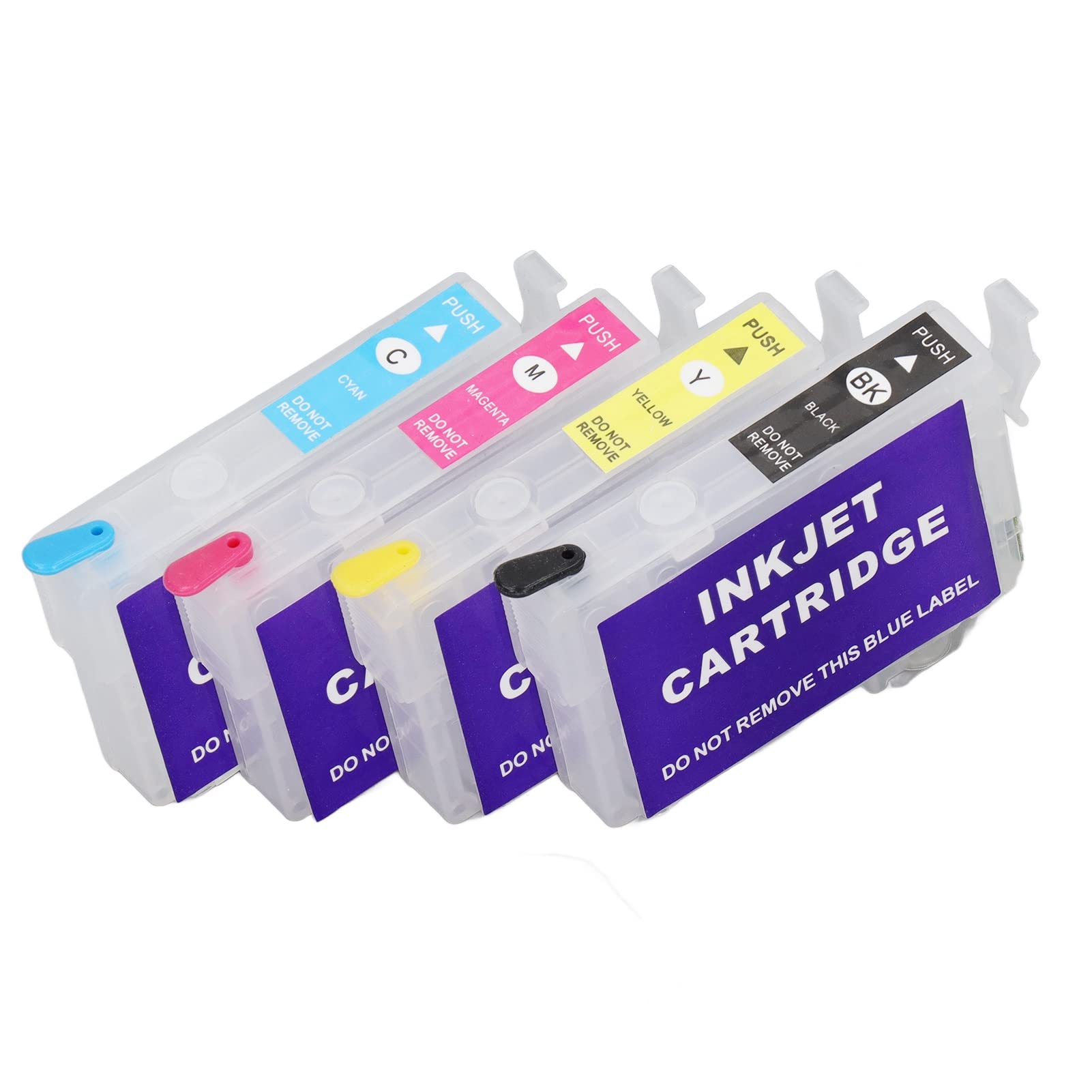 Domary Cartucce D'inchiostro 4 Colori con Chip Permanente per Stampante a | Ricaricabile, Materiale PP, Perdita di Inchiostro, Stampa di Foto, Documenti, Carte di Prova