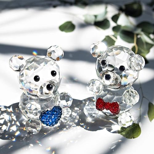 Miniatura 2 de H&D HYALINE & DORA Figuras de cristal hechas a mano para decoración del hogar, regalo de la colección de osos de cristal/perro