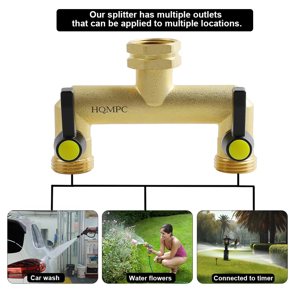 HQMPC Divisor de manguera de 2 vías de 3/4 pulgadas GHT