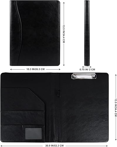 Miniatura 6 de Portafolio personalizado de cuero hecho a mano, tamaño cartaorganizador de folio de documentos, tamaño A4, carpeta de presentación de currículum de