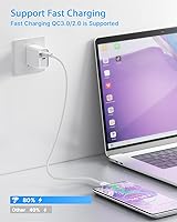 Vista 2 de Cable de carga USB C corto, 2 unidades, 1.5 pies, cable de carga rápida USB C 3A, cable USB tipo C a USB A para Samsung Galaxy S23 Ultra S22 S21 S20