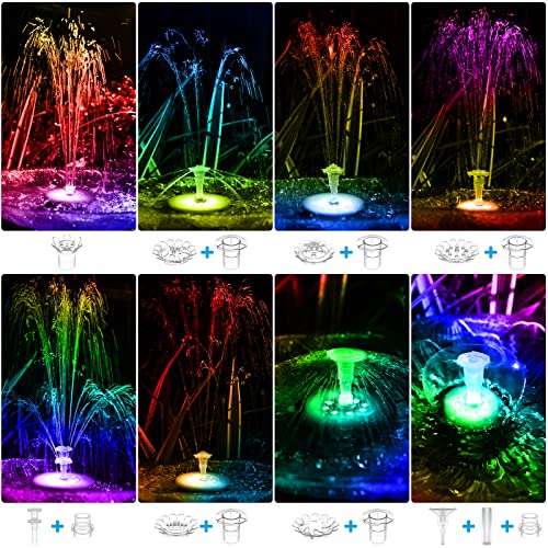 Aisitin 2.5W Fountain Pump With Led Light And Nozzles, Diy Water Fountain Pump Kit With 15.8 Ft Usb Power Cord And Ac Adapter, Water Pump For Bird Bath, Ponds, Garden, Outdoor And Indoor, Clear #TOP5