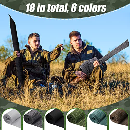 18 Pieces 54 Inch Gun Socks Silicone Gun Case Anti Rust Thick Gun Sleeve Waterproof Fabric Knit Gun Socks With Drawstring Closure Bulk Pack For Long Guns Tactical Accessories (Cool Colors) #TOP1