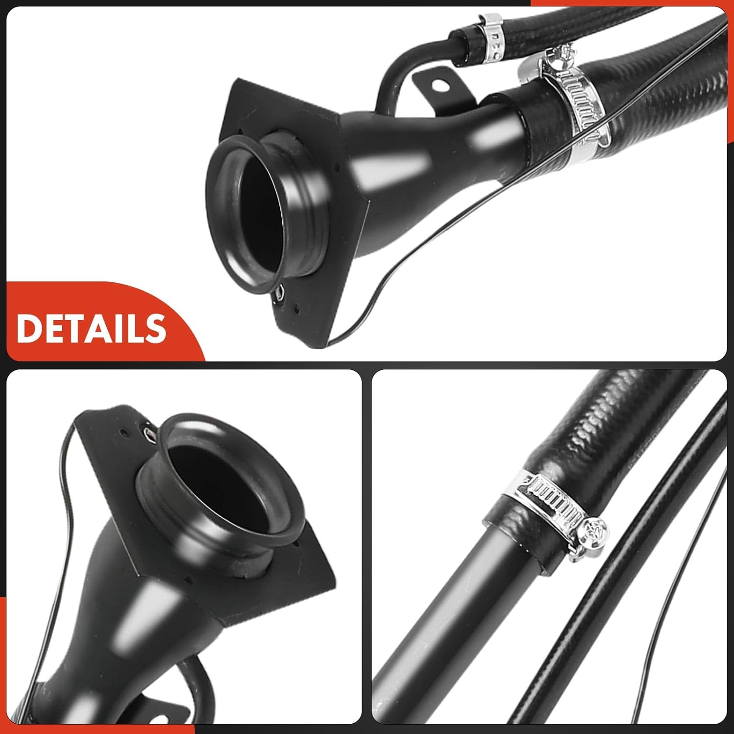 A-Premium Fuel Tank Filler Neck Pipe Hose Compatible with GMC Yukon XL 1500 & Cadillac Escalade ESV & Chevrolet Suburban 1500 2007-2014 Avalanche 2007-2013 5.3L 6.0L, Replace# 10390318, Only Flex