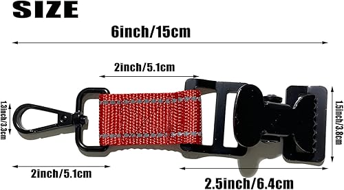 Miniatura 7 de ZHIRONGFA - Soporte de clip de guante de bomberos para equipo de trabajo, clip de cocodrilo de rescate de seguridad, paquete de 5, 6 pulgadas (rojo)