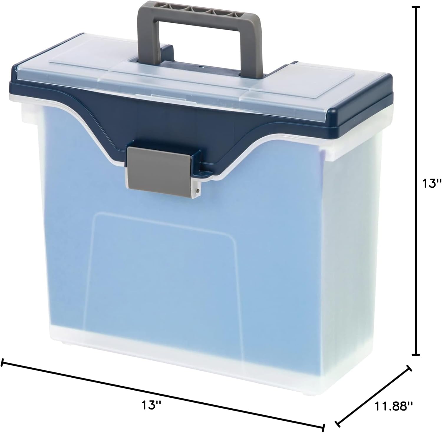 Office Depot Small Mobile File Box, Letter Size, Clear/Blue, 111092