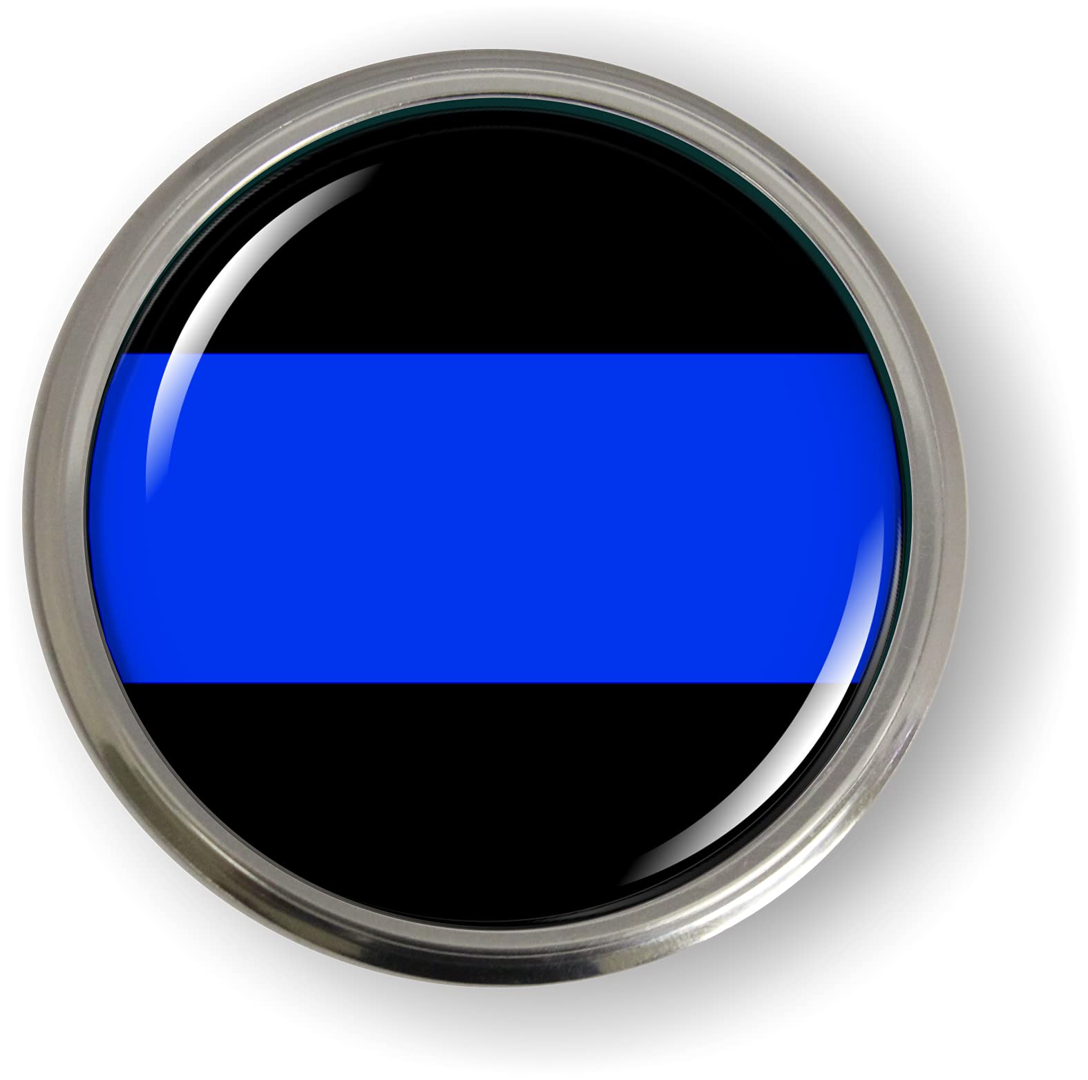 BestLicensePlateFrames Thin Blue LINE 3D Domed CAR Emblem Badge Sticker Round - Picture 7 of 18