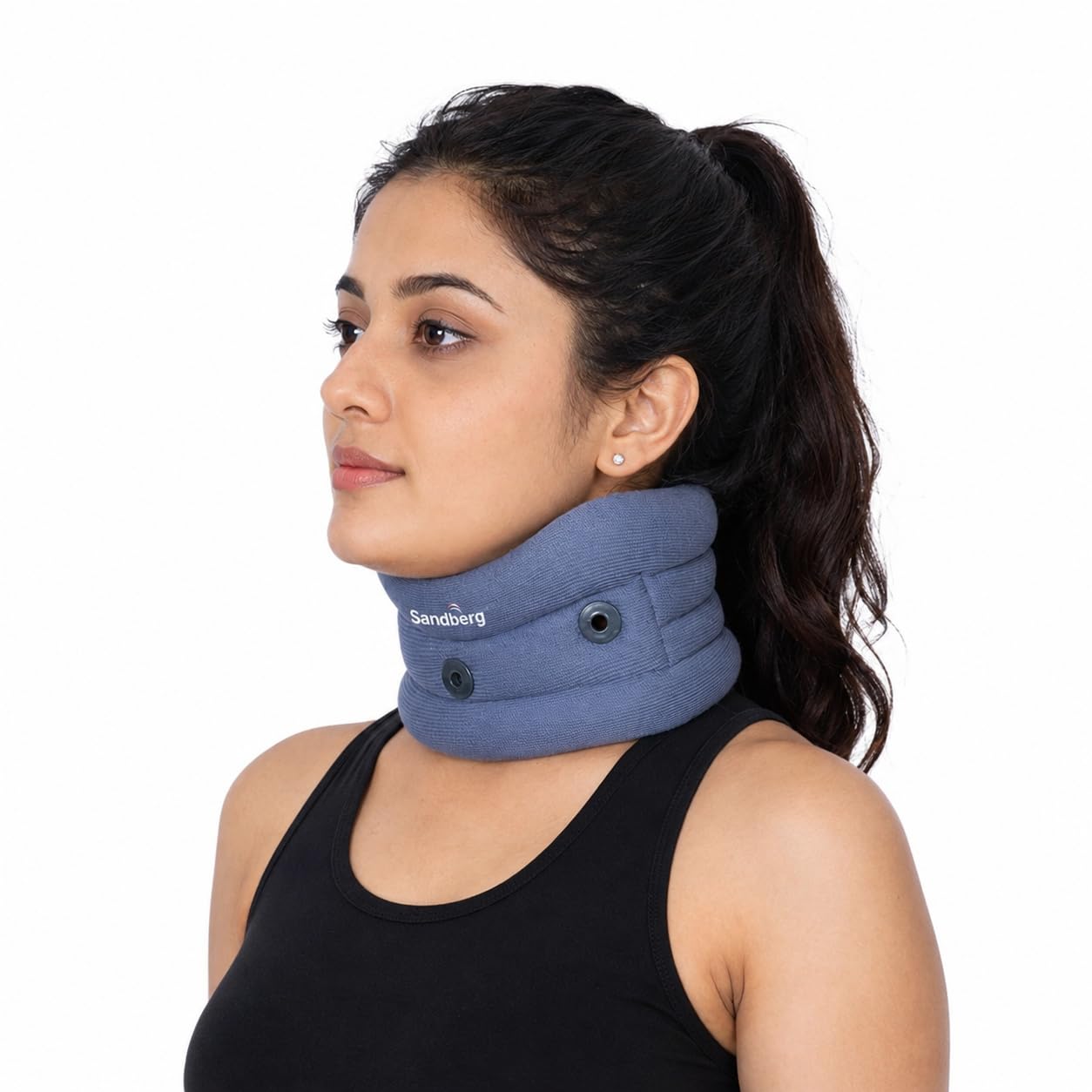 Sandberg Cervical Adjustable Collar Neck Support Brace | Soft Foam Padding | Adjustable Hook and Loop Closure | Lightweight Neck Collar for Women and Men | Grey | Size L-image-12