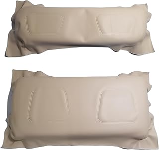 For Club Car DS2000.5-UP Golf Cart Front Seat Cover and Backrest Leather Replacement. (Thermoformed/OEM Matching) (Khaki)