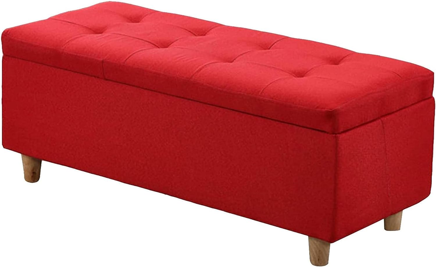 78.7cm Fabric Storage Pouf with Flip Lid Versatile Upholstered Bench for Shoes Stylish nizer Box for Home Living Room Bedroom - Multi-Functional Storage Solution