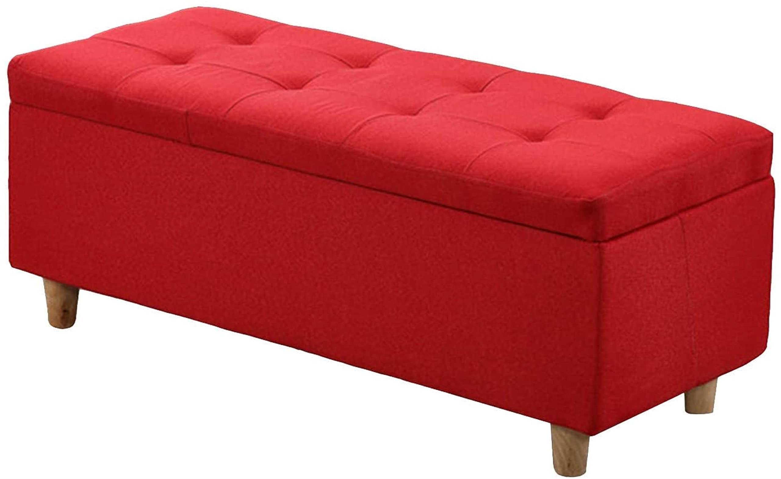 Fabric Storage Bench with Flipping Lid 31inch Foot Stool Shoes Storage Box