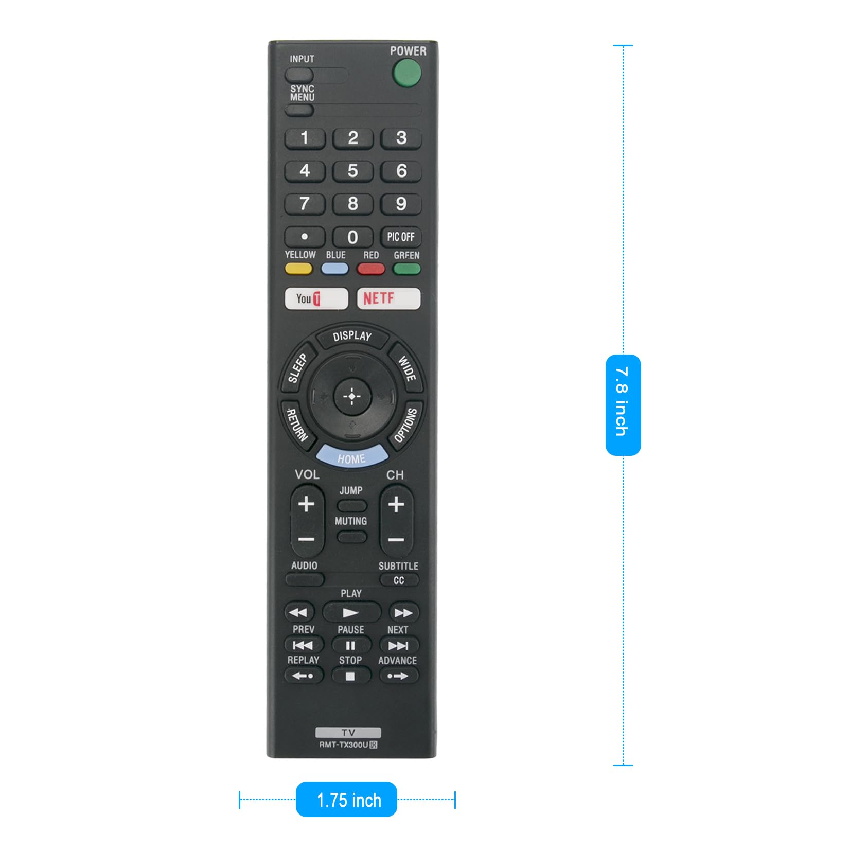 SONY RMT-300E リモコン Amazon.com: RMT-TX300U Replace Remote Applicable for Sony TV KD