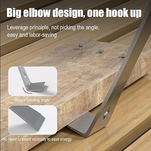 Miniatura 2 de Raspador multiherramientas de 6.7 pulgadas, barra de palanca, multiherramienta triple, herramienta de barra plana de acero de alto carbono para