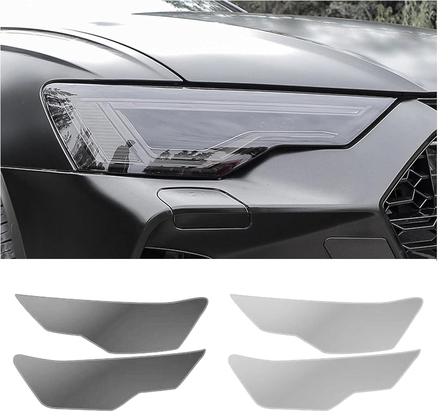 SamLng Car Front Light Film for A6 S6 2019 2020 2021 Precut Headlight Protective Film Car Front Headlamp Protection Film car Lights Film Headlight Anti-Scratch Non-Yellowing Protective Film