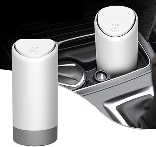1 bote de basura de silicona tipo taza para automóvil, 6.2 x 2.5 pulgadas, contenedor de basura aislado de olores con tapa, práctica caja de
