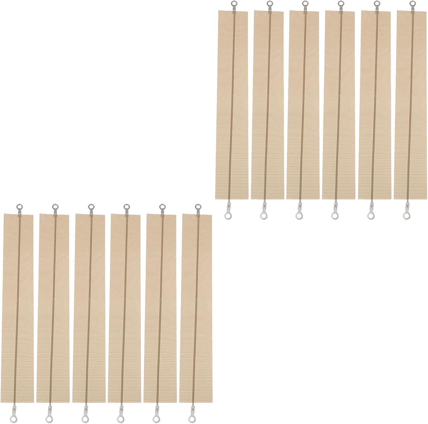 12pcs Bag Sealer Heating Strip 450mm X 20mm Cloth Steel Replacement | Beige, High-temperature Resistant Non-stick Parts for Food Packaging, Wide Application in Sealing Workloads