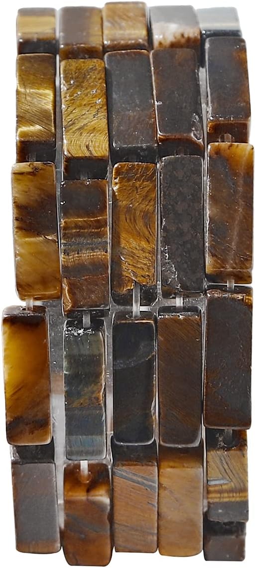 BEADIA Natural Yellow Tiger Eye Tube Beads 13x4mm 30pcs Rectangle Loose Semi Gemstone Beads for Jewelry Making Design Yellow Tiger Eye Rectangle 13x4mm