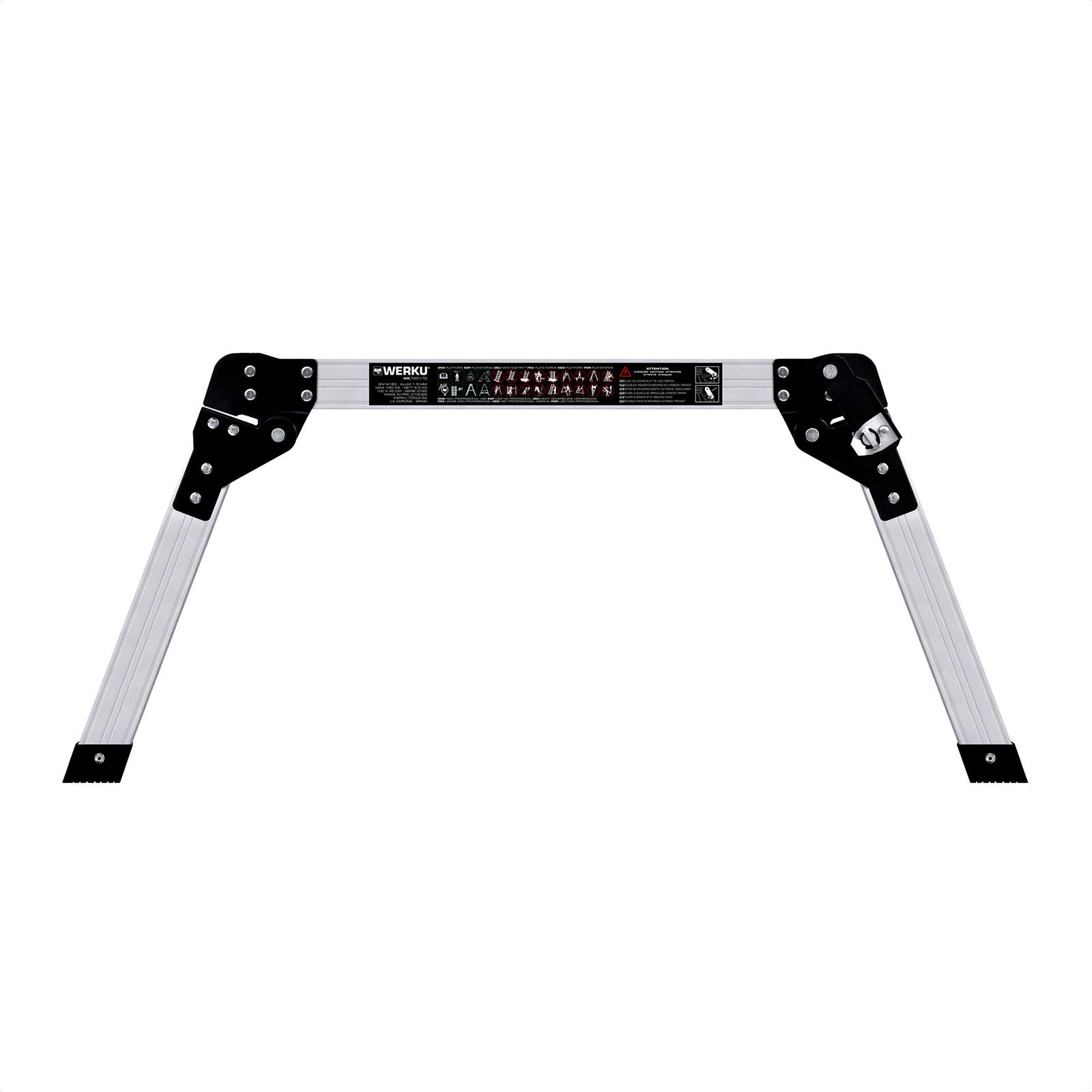 Werku WK700170, Plataforma, Largo 100 cm, Ancho 45 cm, Alto 75 cm, Capacidad de carga 150 kilos, Aluminio 1.5 mm, Plegable, Antideslizante