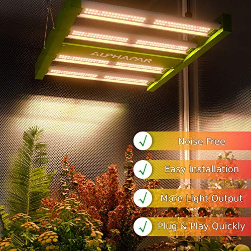 Topogrow-Alphapar Ape600 New Tech Led Full-Spectrum Grow Light Fixture Lamp 4- Strips For Indoor Plant Growing Seedling Veg And Bloom Replace Hps 250W 2'X2' Footprint For 3'X3' Coverage #TOP6