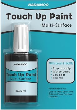 NADAMOO Black Multi Surface Touch Up Paint, Interior and Exterior House Appliance Paint for Cabinet, Wall, Door, Furniture, Windows, Shutter and Trim