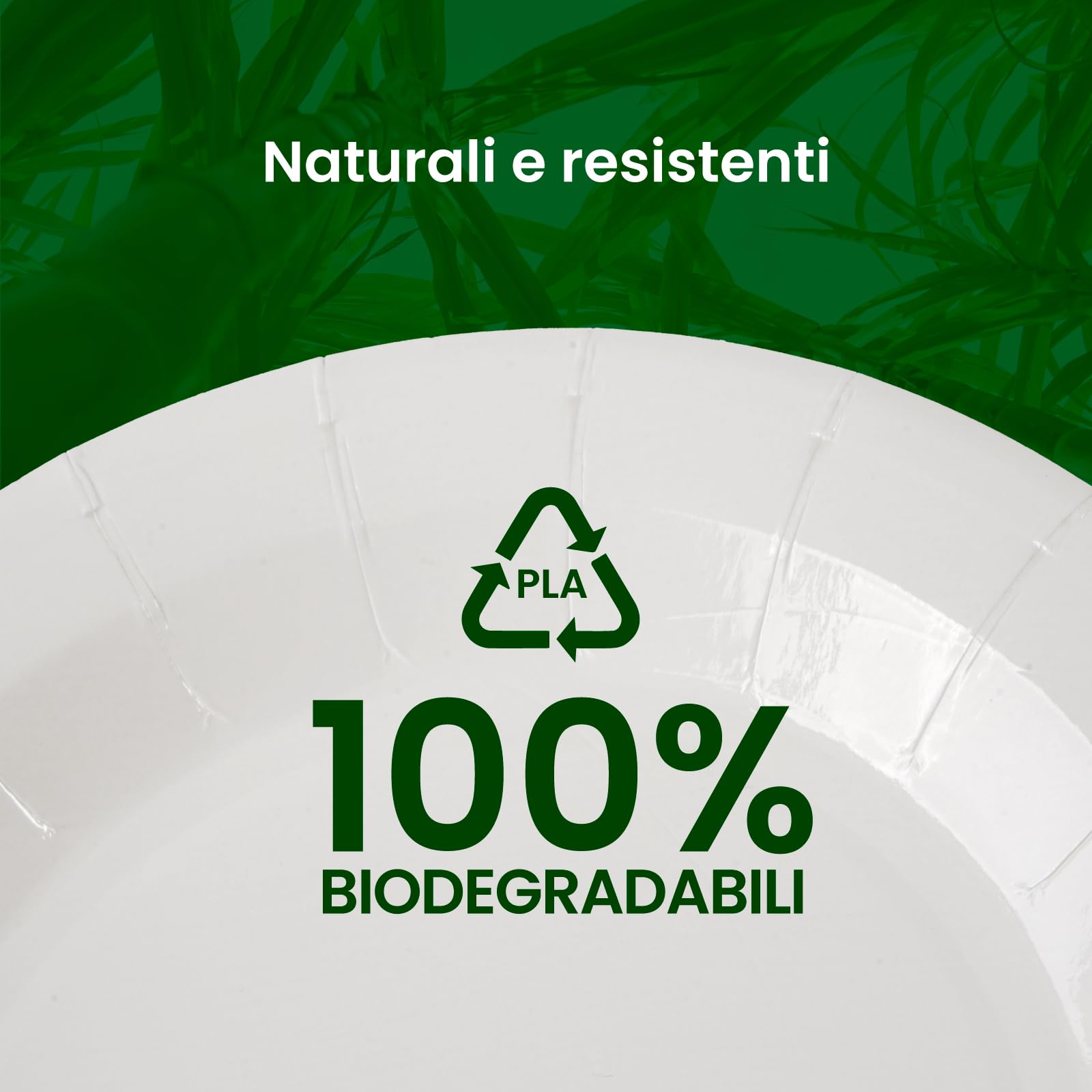 200 Piatti in Bioplastica Monouso 100% Ecologici - Diametro 21 cm - Ultra Resistenti e Rigidi in Bioplastica (PLA) - Biodegradabili e Compostabili - Perfetti per Picnic, Barbecue e Feste – Bianco