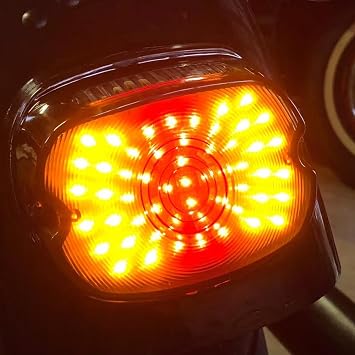 Smoked LED Tail Light Integrated Turn Signal Compatible with Harley