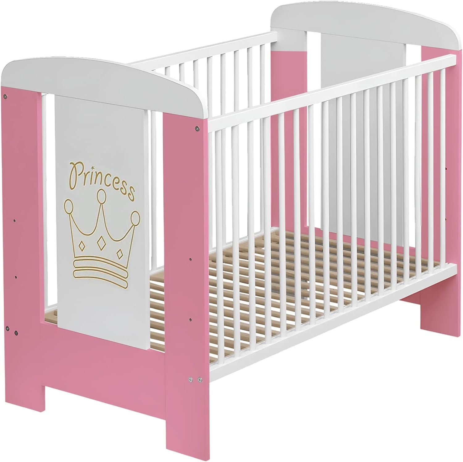 My Sweet Baby Cuna en 3 colores, 60 x 120 cm, sin colchón de espuma, color blanco, 4 piezas (rosa Princess sin colchón)