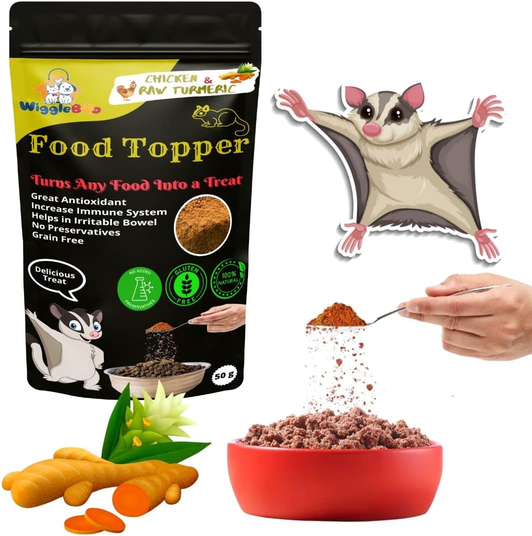 Magical Sugar Glider Food Topper || Joy of Best Taste || Chicken & Raw Turmeric Flavour || Grain Free & Protein Rich || Anti Oxident || 50g