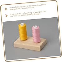 Vista 3 de TEHAUX 2 soportes de carrete de madera para el hogar, estantes de hilo de coser para fácil acceso y organización para bordar y proyectos de acolchado