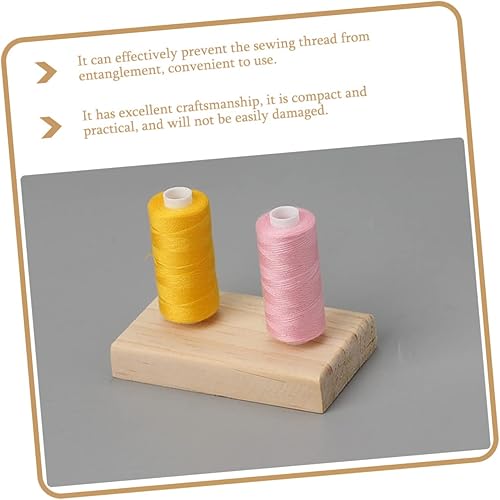 Miniatura 3 de TEHAUX 2 soportes de carrete de madera para el hogar, estantes de hilo de coser para fácil acceso y organización para bordar y proyectos de acolchado