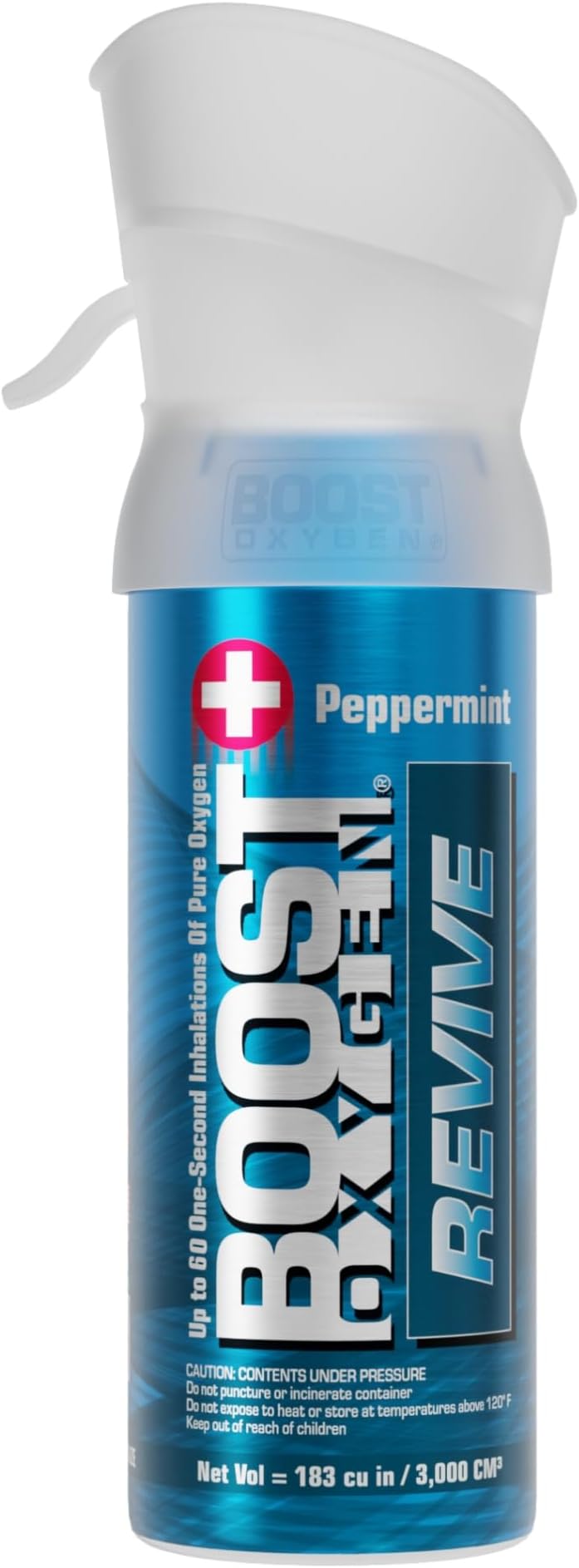 Boost OxygenCylinder - Portable Oxygen Cylinder for Breathing Up to 60 Uses | 95% Pure Oxygen Can Promotes Free Breathing, assists Hangovers, Colds, & Revitalizes Lungs (Peppermint -3L)