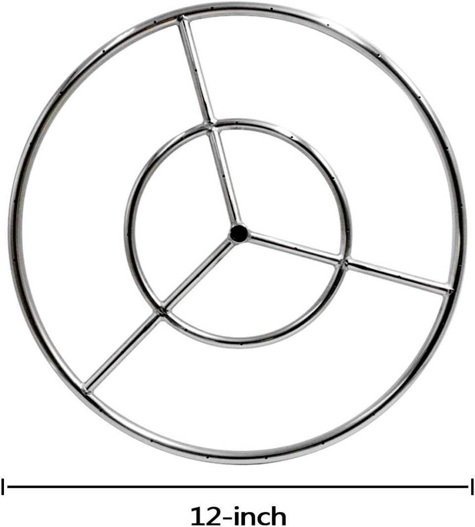 Skyflame Universal Gas Valve Key and 12-Inch Round Fire Pit Burner Ring