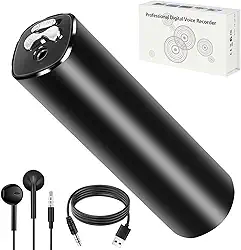 32 GB Gravador Profissional Mini, Dispositivo de Gravação de Áudio Digital, Dispositivo Portátil de Gravação de Áudio, Reprodução Digital Ativada por Voz, Gravador de Voz Recarregável