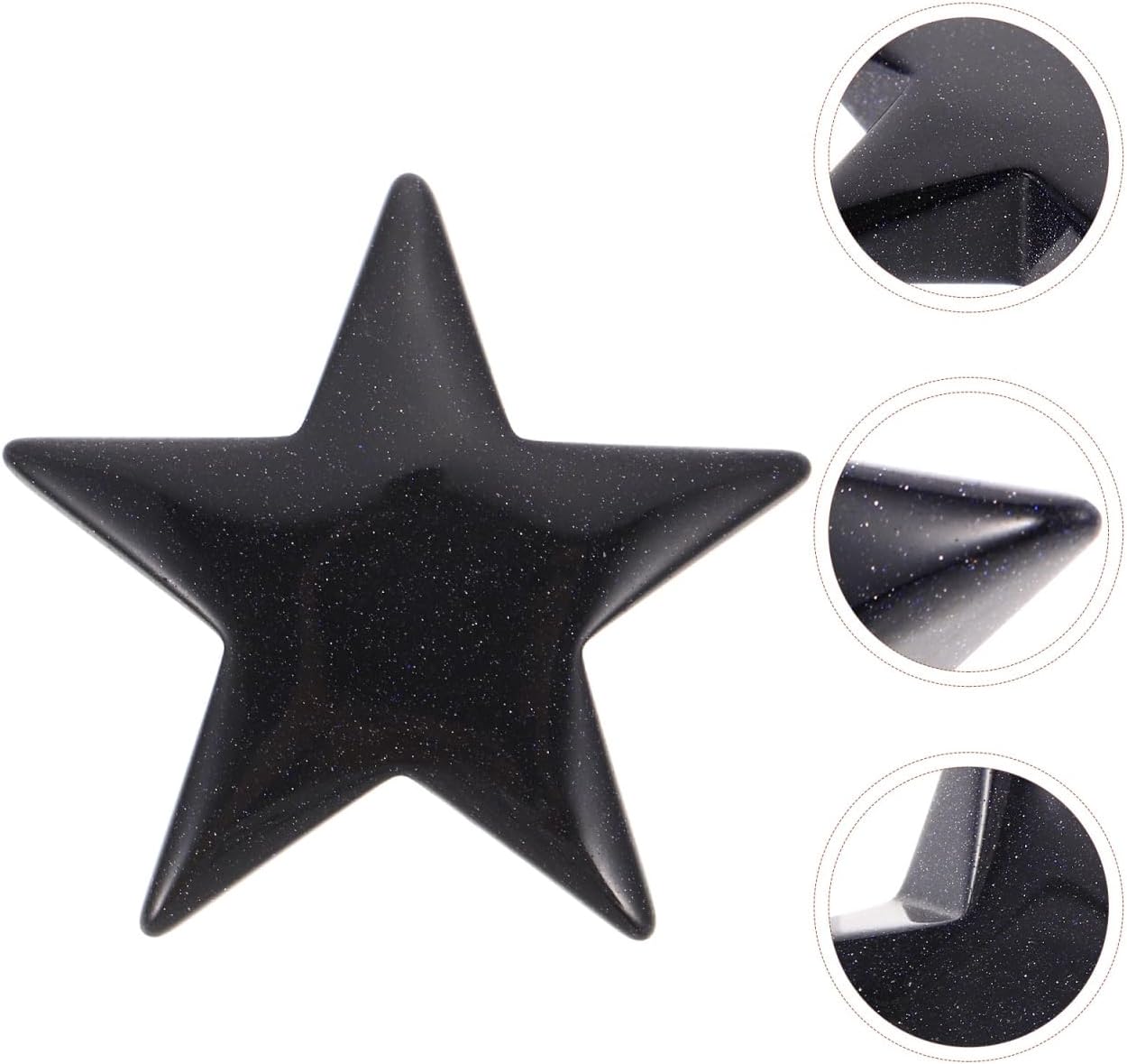 FRCOLOR Hand Carved Polished Shaped Stone Ornament Pentagram Decor for Home Meditation Office Desktop Display DIY Jewelry Craft 1.85 X 1.85 X 0.31 in image 4