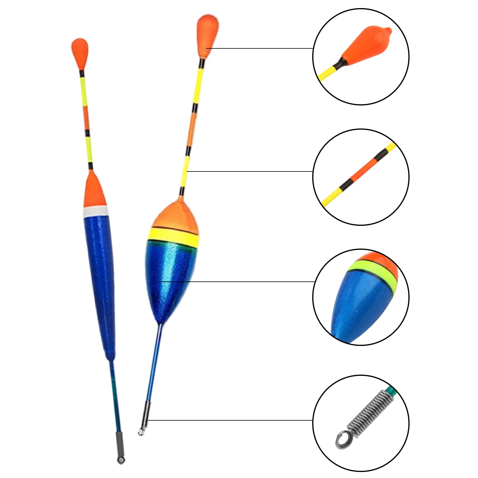 10Pcs Galleggianti da Pesca Galleggiante Pesca ad Alta Sensibilità Kit Pesca Mare 205Pcs Ciondolo Aperto 3Pcs Anello Girevole 4Pcs Stopper Galleggiante Pesca Adatto a Tutti i Tipi di Pesce