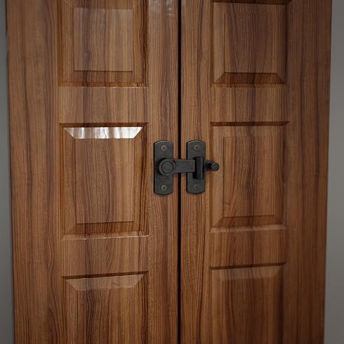 Miniatura 5 de Renovators Supply Manufacturing Pestillo de puerta de bronce aceitado de 2 pulgadas. Cerradura de puerta de granero con accesorios de montaje