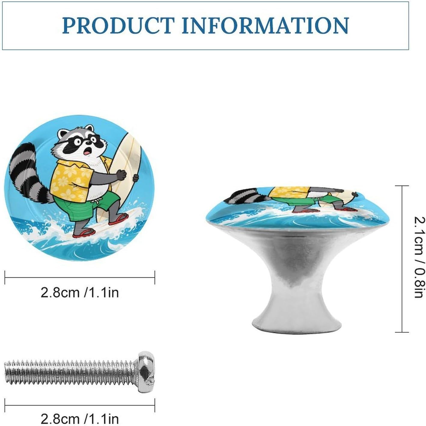 2 Pack Round Cabinet Knobs, 1.1" Metal Decorative Drawer Pulls for Kitchen image 2