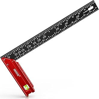 16" Carpenter Square Ruler,Multi-Angle Scribe Mark,Right Angle Ruler Woodworking Square Layout Tool L Square