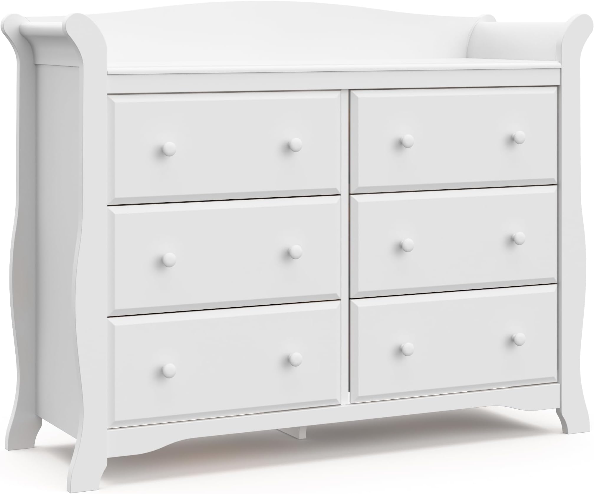 Avalon 6 Drawer Double Dresser (White) – Dresser for Kids Bedroom, Nursery Dresser Organizer, Chest of Drawers for Bedroom with 6 Drawers, Classic Design for Children’s Bedroom