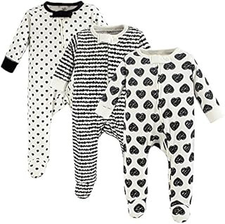 Touched by Nature unisex baby Organic Cotton and Play Sleepers, Heart, 0-3 Months US