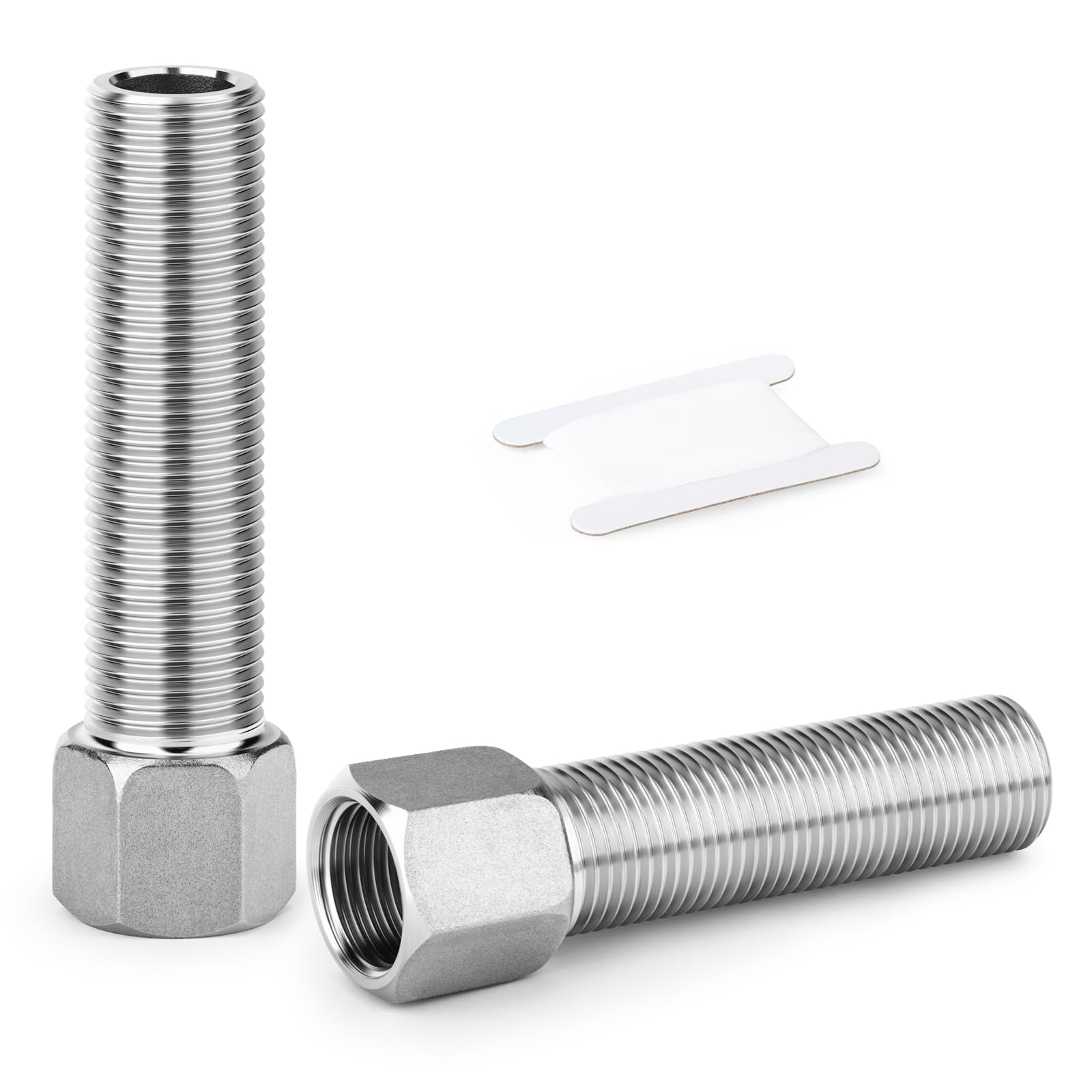 TAISHER 2 szt. złączki do rur ze stali nierdzewnej 304, adapter sześciokątny przedłużający, rura męska 1/5.1 cm x rura żeńska 1/5.1 cm, długość 100 mm/3,94 cala