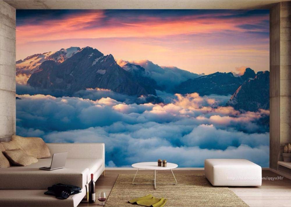Papier peint moderne 3D montagne et nuage mural salon chambre 350x245 cm