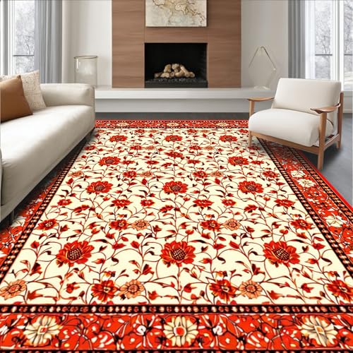 ODIKA Flatwoven High Traffic Area Rug 8x10, Cozy Cottage Garden