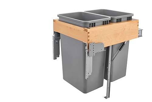Extraíble de basura doble de 50 cuartos de galón de madera