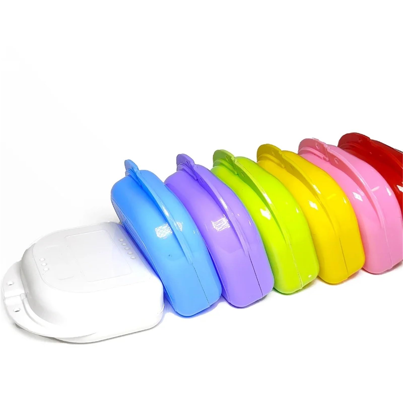 Custodia per protesi dentaria Scatola porta-protesi da 50 pezzi, custodia for protesi parziali, contenitori for denti ortodontici, contenitore for dentiera(50pcs Red)