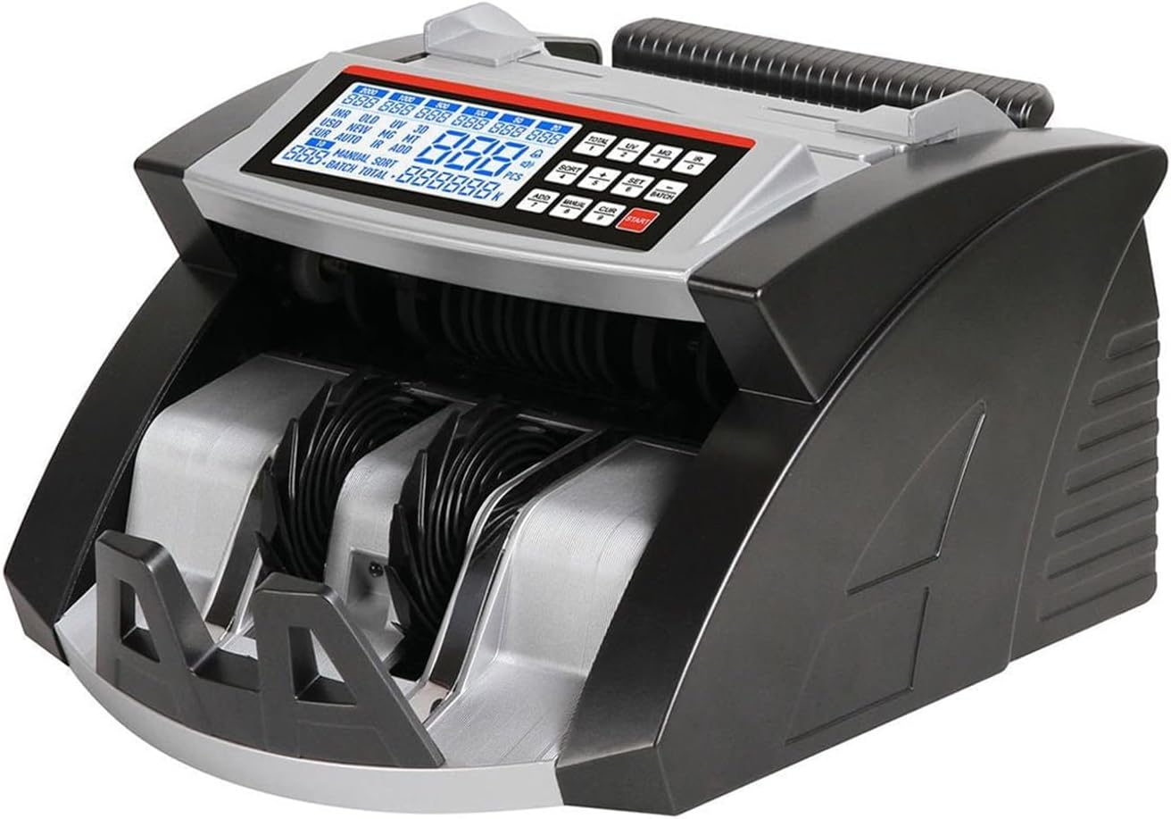 AL-6000 portable currency/money Counter, support AED/USD/EUR/SAR etc., UV/MG/IR counterfeit Detection, LCD display, suitable for bank/supermarket/company