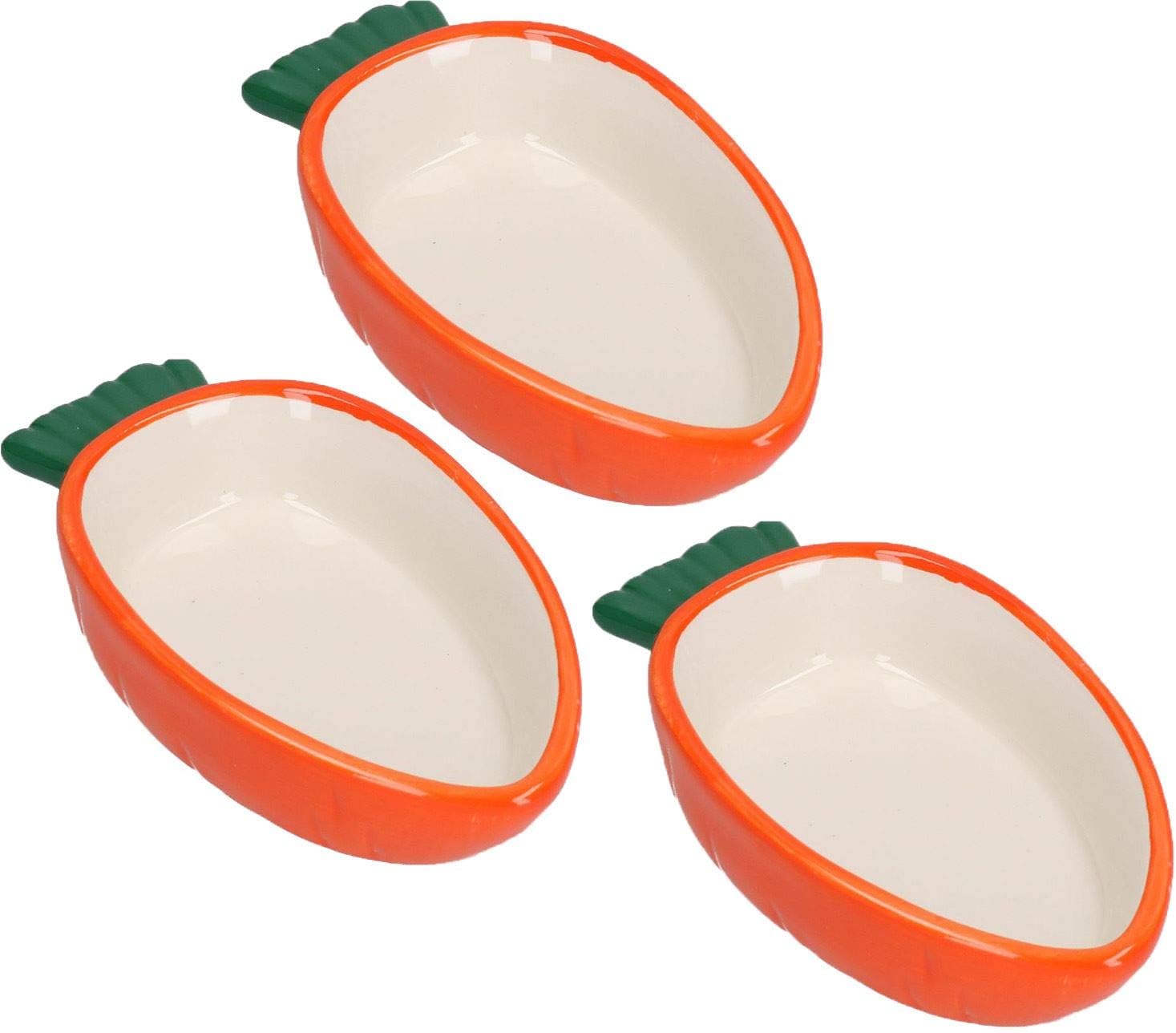 3pk Small Animals Pet Carrot Shaped Bowls for Nibbles Food 5.3"